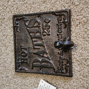 Rustic hot bath wall mount with hook /#438